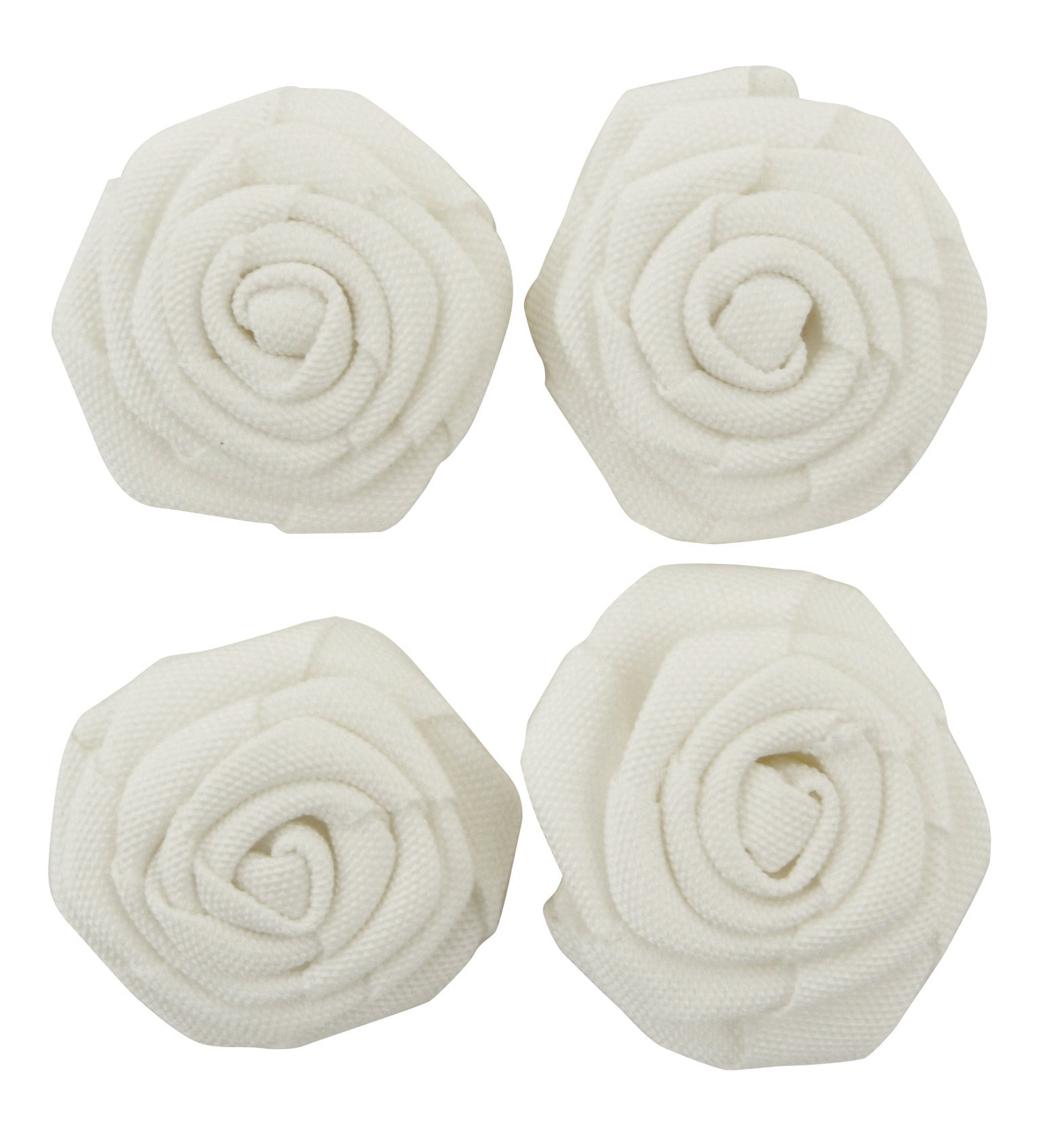 Burlap White Flowers 40mm 4pk